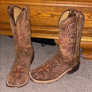 Tony Lama Cross Detail Boots